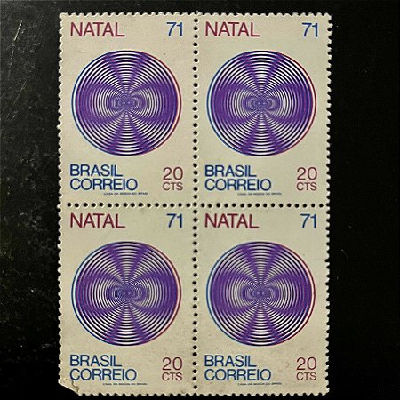 Quadra de Selos Comemorativos do Brasil - Natal 71 - 1971 - Novo - ref.2378