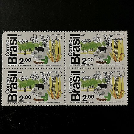 Quadra de Selos Comemorativos do Brasil - Homenagem a Terra e ao Homem - 1972 - Novo - ref.2379