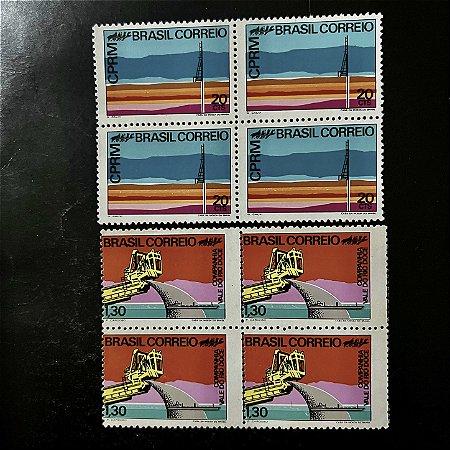 02 Quadras de Selos Comemorativos do Brasil - Promoção dos Recursos Minerais do Pais - 1972 - Novo - ref.2380