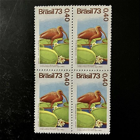 Quadra de Selos Comemorativos do Brasil -Fauna e Flora - 1973 - Novo - ref.2396