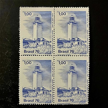 Quadra de Selos Comemorativos do Brasil - Tricentenário da Cidade de Laguna -SC - 1976 - Novo - ref.2416