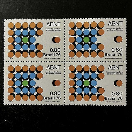 Quadra de Selos Comemorativos do Brasil - Homenagem a Associação Brasileira de Normas Técnicas - 1976 - Novo - ref.2420