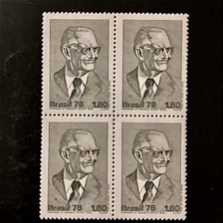 Quadra de Selos Comemorativos do Brasil - Homenagem ao Presidente Ernesto Geisel - 1978 - Mint - ref.2467