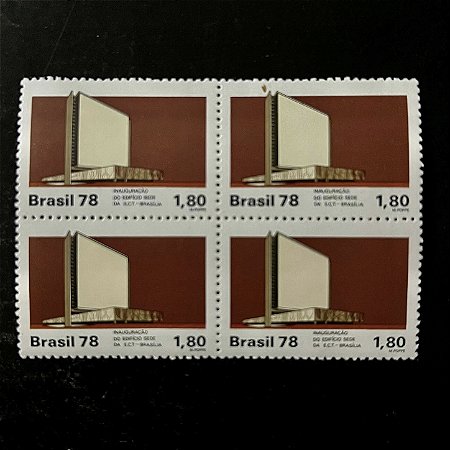 Quadra de Selos Comemorativos do Brasil - Dia do Selo Inauguração do Edificio Sede da ECT - 1978 - Mint - ref.2469