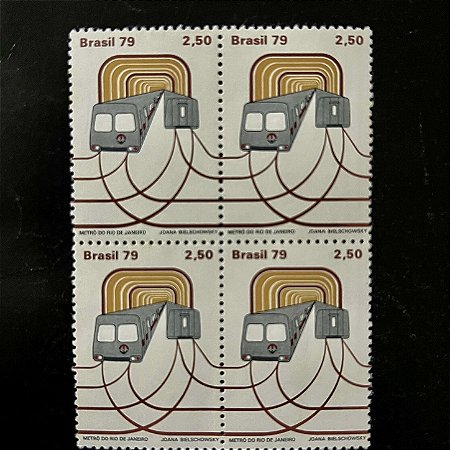 Quadra de Selos Comemorativos do Brasil - Inauguração do Metro do Rio de Janeiro - 1979 - Mint - ref.2489