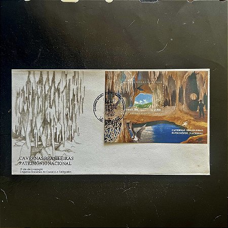 Envelope Comemorativo com Carimbo e Selo - Cavernas Brasileiras - Patrimonio Nacional - 1996 - FDC676 - ref.2505