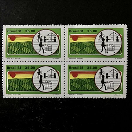 Quadra de Selos Comemorativos do Brasil -Desenvolvimento Agrícola - 1981 - Mint - ref.2535