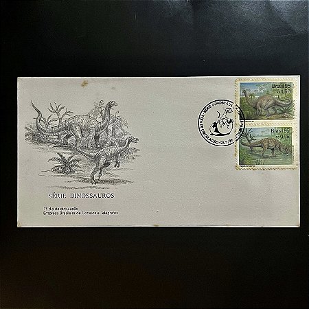 Envelope Comemorativo com Carimbo e Selo - Dinossauros - 1995 - FDC649 - ref.2559