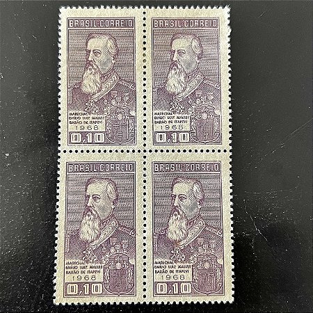 Quadra de Selos Comemorativos do Brasil - Marechal Emilio Luiz Mallet - Barão de Itapevi - 1968 - Novo - ref.2562