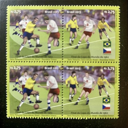 Quadra de Selos Comemorativos do Brasil - Relações Diplomáticas - Brasil - Republica Tcheca - 2013 - Mint - ref.2564