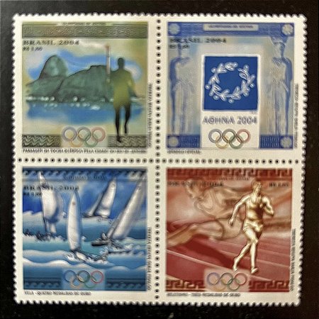 Série de Selos Comemorativos do Brasil - Olimpiadas de Atenas na Grécia - 2004 - Mint - ref.2588