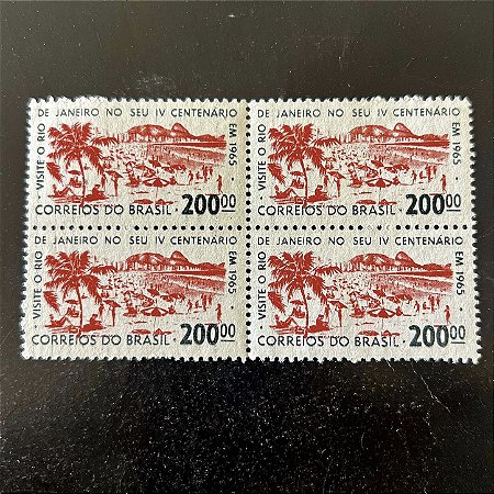 Quadra de Selos Comemorativos do Brasil - Propaganda do IV Centenário da Cidade do Rio de Janeiro - 1964 - Novo - ref.2601