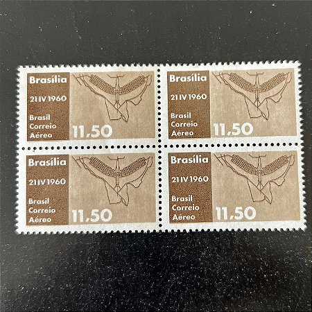 Quadra de Selos Comemorativos do Brasil - Inauguração de Brasilia - 1960 - Novo - ref.2636