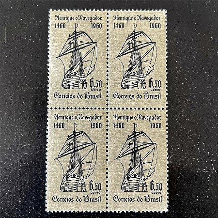 Quadra de Selos Comemorativos do Brasil - V Centenário da Morte de Dom Henrique de Avis - 1960 - Novo - ref.2653