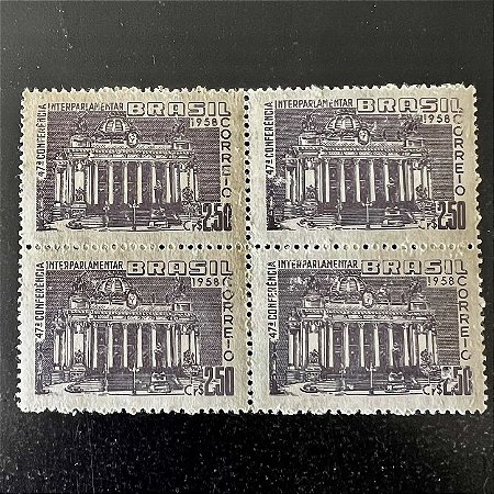 Quadra de Selos Comemorativos do Brasil - 47a. Conferencia Interparlamentar no Rio de Janeiro - 1958 - Novo - ref.2666