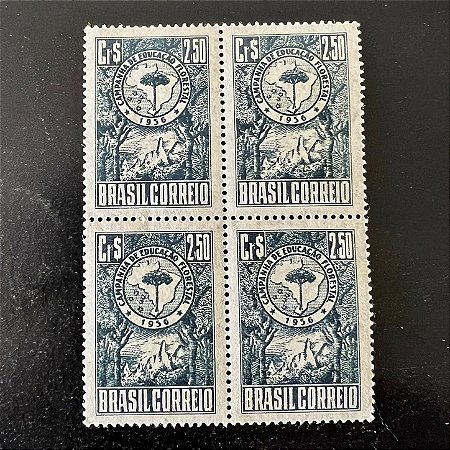 Quadra de Selos Comemorativos do Brasil - Campanha de Eudcação Florestal - 1956 - Novo - ref.2692
