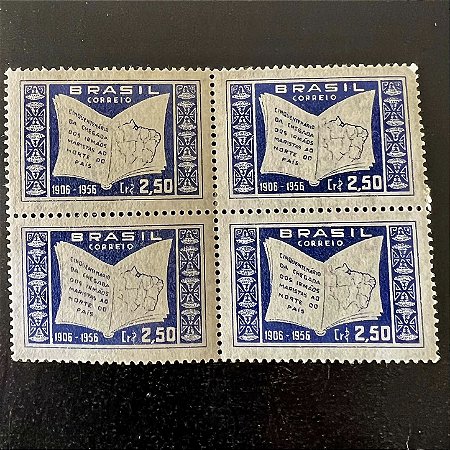 Quadra de Selos Comemorativos do Brasil - 50 Anos da Chegada dos Irmãos Maristas ao Norte do País - 1956 - Novo - ref.2693