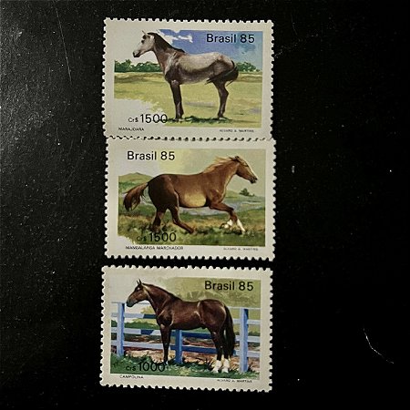 Serie de Selos Comemorativos do Brasil - Cavalos de Raças Brasileiras - 1985 - Mint - ref.2701