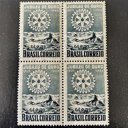 Quadra de Selos Comemorativos do Brasil - Cinquentenário do Rotary Club Internacional - 1955 - Novo - ref.2705