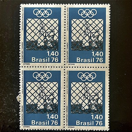 Quadra de Selos Comemorativos do Brasi - XXI Jogos Olimpicos de Montreal - Iatismo - 1976 - Mint - ref.2729