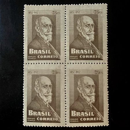 Quadra de Selos Comemorativos do Brasil - Centenário do Nascimento de Henrique Oswald - 1952 - Novo - ref.2742