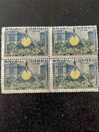 Quadra de Selos Comemorativos do Brasil - Dia Mundial do Urbanismo - 1952 - Novos - ref.2774