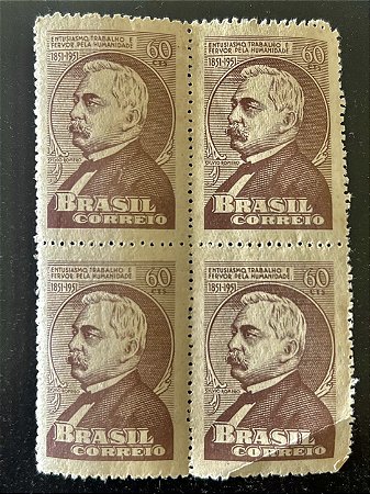 Quadra de Selos Comemorativos do Brasil - Centenário do Nascimento de Silvio Vasconcelos Ramos Romero - 1951 - Novos - ref.2775