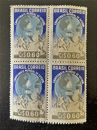 Quadra de Selos Comemorativos do Brasil - 4o. Campeonato Mundial de Futebol no Brasil - 1950 - Novos - ref.2781