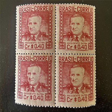 Quadra de Selos Comemorativos do Brasil - Presidencia do General Eurico Gaspar Dutra - 1948 - Novos - ref.2796