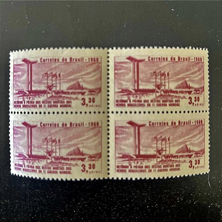 Quadra de Selos Comemorativos do Brasil - Retorno dosa Restos Mortais dos Herois Brasileiros da 21.Guerra Mundial - 1960 - Novos - ref.2806