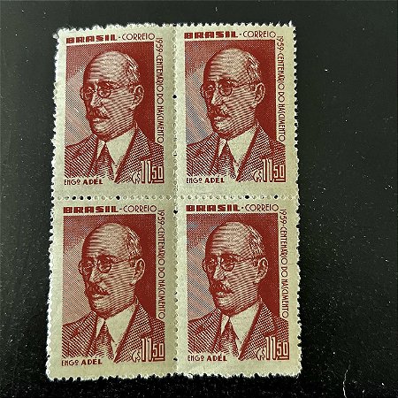 Quadra de Selos Comemorativos do Brasil - Centenário do Nascimento de Adel Pinto - 1960 - Novos - ref.2820