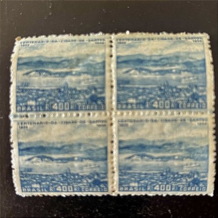 Quadra de Selos Comemorativos do Brasil - Centenário da Cidade de Santos - SP - 1939 - Novos - ref.2838