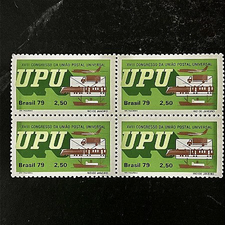 Quadra de Selos Comemorativos do Brasil - XVIII Congresso da União Postal Universal - UPU - Meios de Transporte - 1979 - Mint - ref.2973
