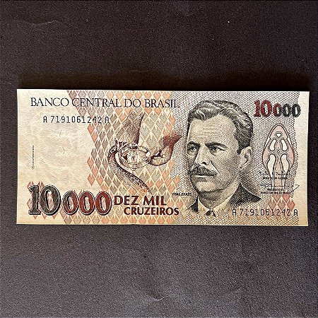 Cédula do Brasil -10.000 Cruzeiros - Vital Brazil - FE - ref.2997