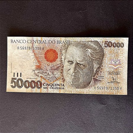 Cédula do Brasil - 50.000 Cruzeiros - Camara Cascudo - FE - ref.3009