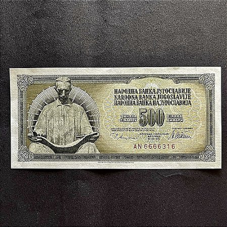 Cédula Estrangeira - Cédula Antiga de 500 Dinares da Iugoslavia - National Bank of Yugoslavia - FE - ref.3069
