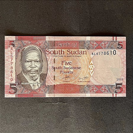 Cédula Estrangeira - 5 Libras Sul-Sudanesas - Bank of South Sudan - FE - ref.3073