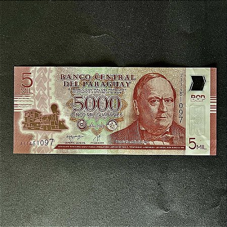 Cédula Estrangeira - 5.000 Guaranis - Banc0 Central del Paraguay - Polimero - FE - ref.3077