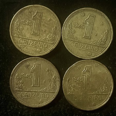 04 Moedas do Brasil - 1 Cruzeiro - 1945 - Aluminio Bronze - Mbc - ref.3110