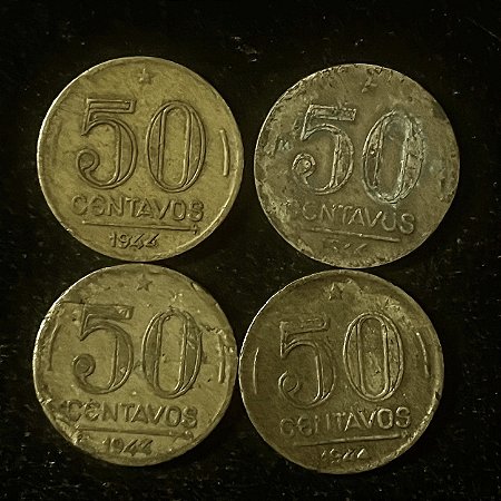 04 Moedas do Brasil - 50 Centavos - 1944 - Aluminio Bronze - Mbc - ref.3118
