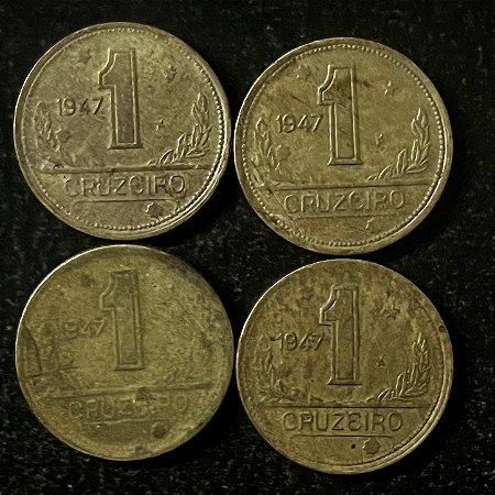 04 Moedas do Brasil - 1 Cruzeiro - 1947 - Aluminio Bronze - Mbc - ref.3132