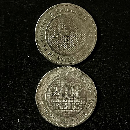 02 Moedas do Brasil - 200 Réis - 1899 - Cupro Niquel - Mbc - ref.3144