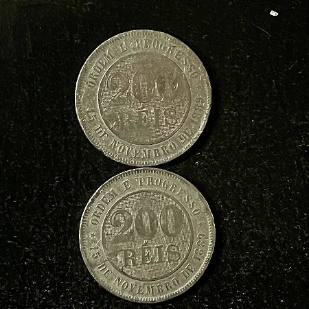 02 Moedas do Brasil - 200 Réis - 1894 - Cupro Niquel - Mbc - ref.3153