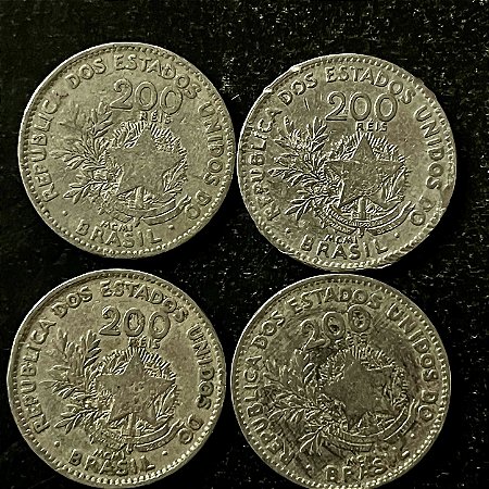 04 Moedas do Brasil - 200 Réis - 1901 - Mcmi - Cupro Niquel - Mbc - ref.3162