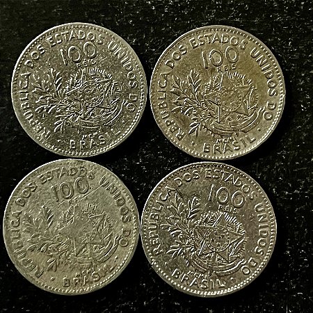 04 Moedas do Brasil - 100 Réis - 1901 - Mcmi - Cupro Niquel - Mbc - ref.3164
