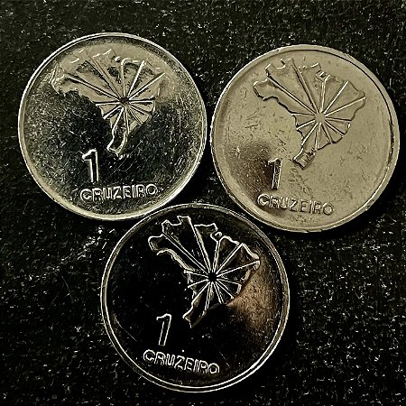 03 Moedas do Brasil - 1 Cruzeiro - Sesquicentenário da Declaração de Independencia - 1972 - FC - Aço Inoxidavel - ref.3165