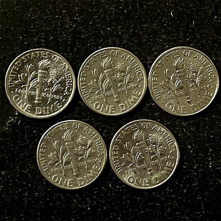 05 Moedas Estrangeiras - USA 1 Dime - 1986-2000-1980-2014-2005 - Mbc - ref.3193