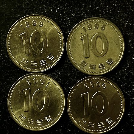 04 Moedas Estrangeiras - Coreia do Sul - 2001-1999-1995-2000 - Mbc - ref.3206