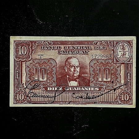 Cédula Estrangeira - Antiga de 10 Guaranis - Banco Central del Paraguay - 1950- Mbc - ref.3214
