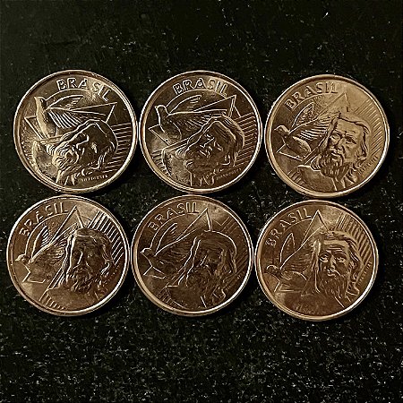 06 Moedas do Brasil - 5 Centavos - 2019 - FC - Aço com Cobre - ref.3218